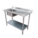 Economic 304 Grade Stainless Steel Single Sink Benches 600 Deep