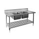 Premium Stainless Steel Double Sink Bench 700mm Deep