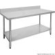 Economic 304 Grade Stainless Steel Tables with Splashback 600 Deep
